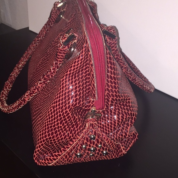 La Gioe di Toscana Red Snakeskin Handbag NWT $450 - Picture 3 of 7